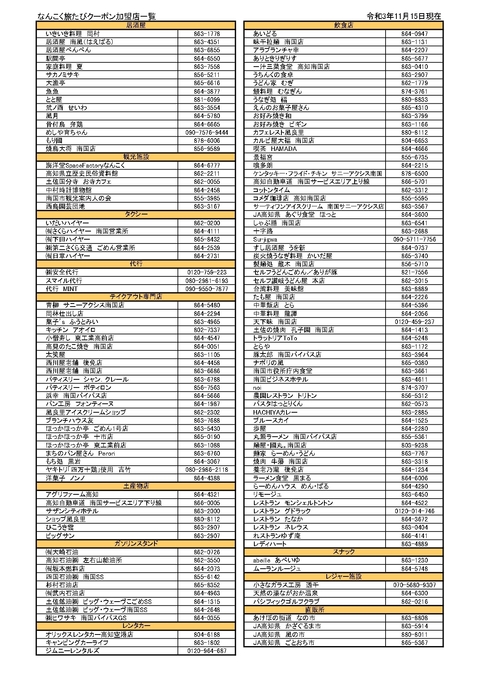 旅たびクーポン加盟店1115時点