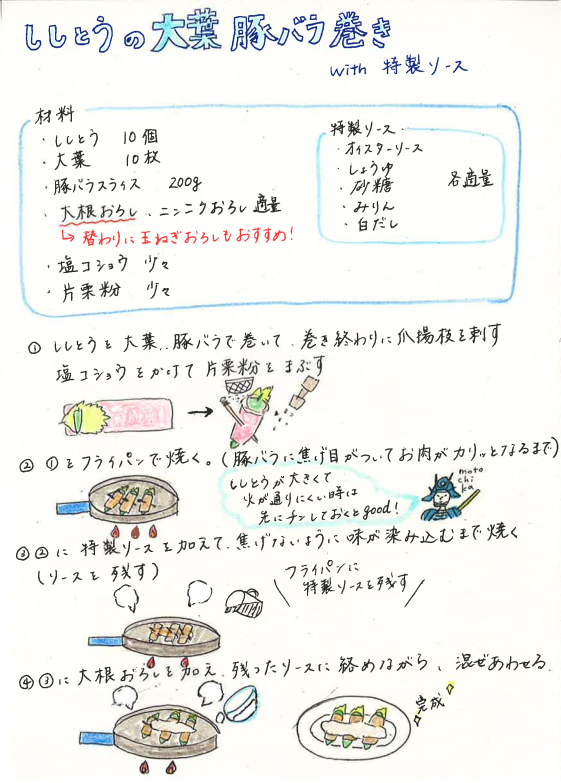 ししとうの大葉豚バラ巻き